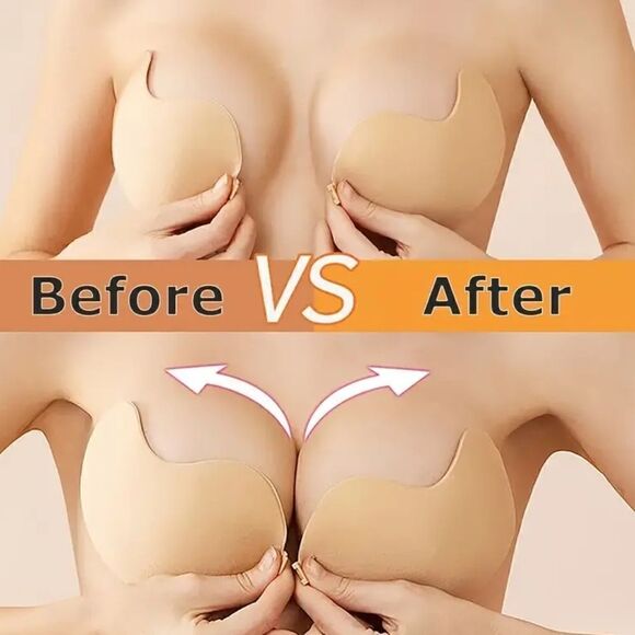 Womens Mango Shaped Self Adhesive Bra Seamless Chest Cover for Backless Dresse - Picture 5 of 13